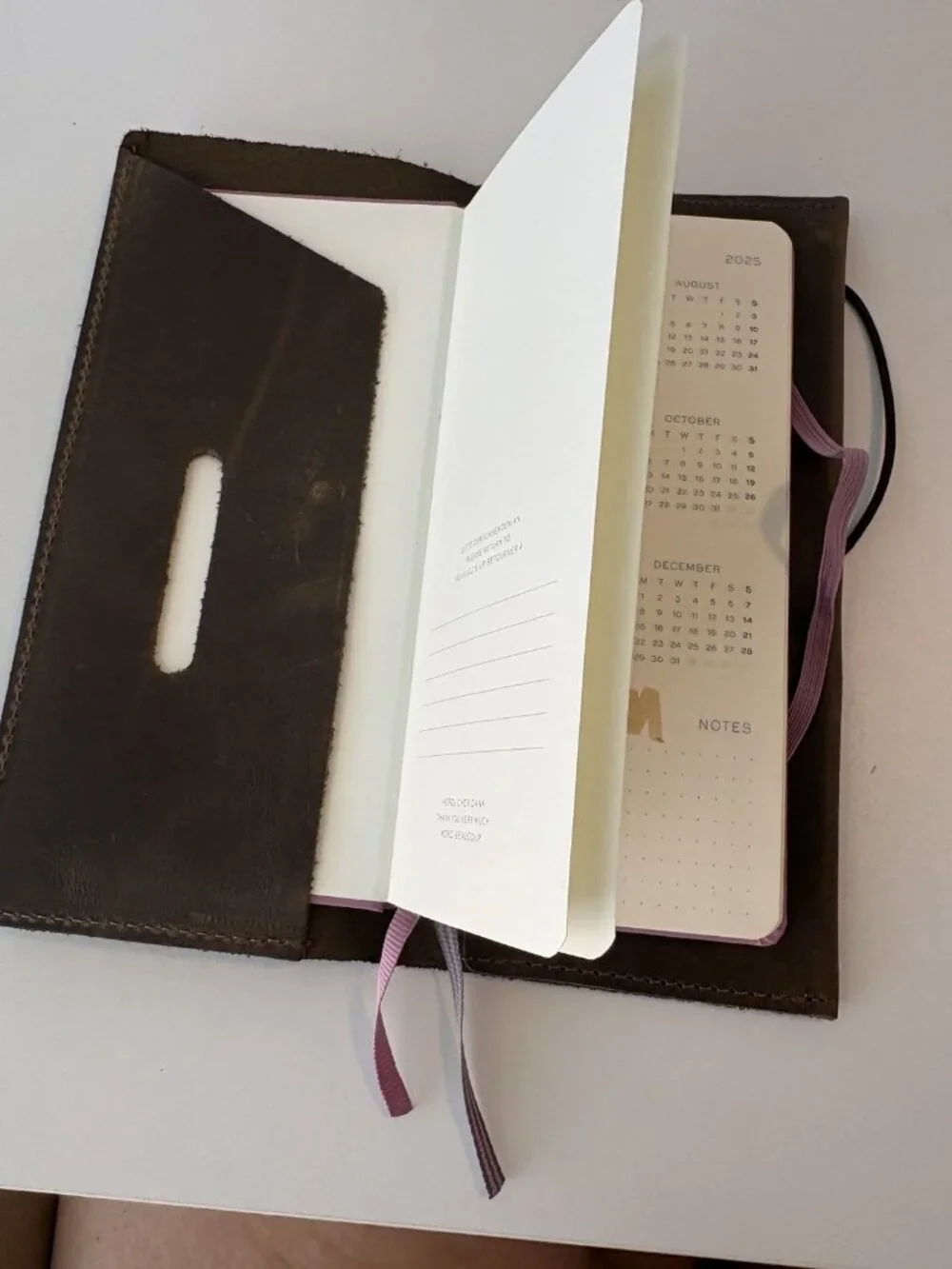 Handmade Distressed Leather Journal Cover - Compass Refillable